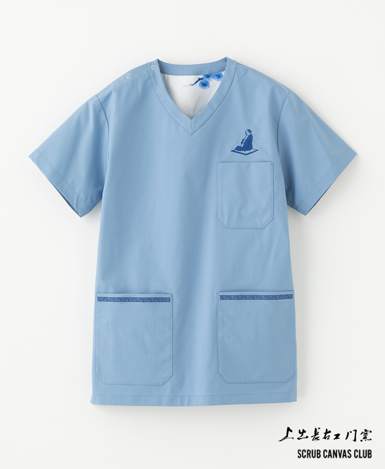 Unisex Scrub Canvas Club:KUTANI CHOEMON scrub tops