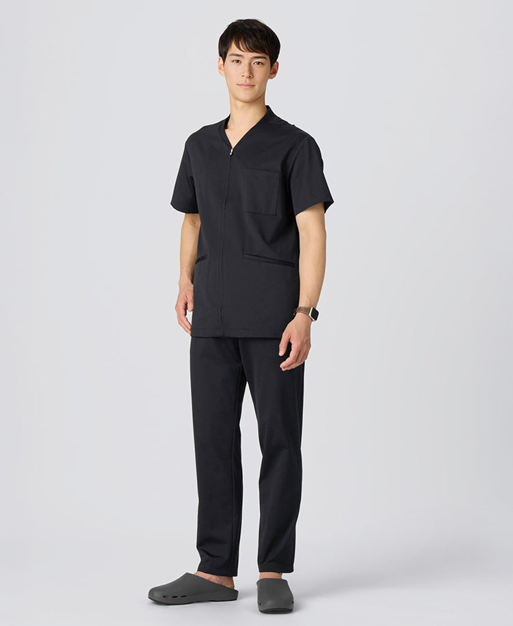 Mens:LUXE Silky Shine Front open Scrub Tops