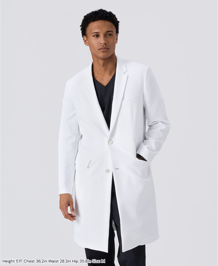 Mens Lab Coat: URBAN Streamlined Elegance Lab Coat (US/EU Size)
