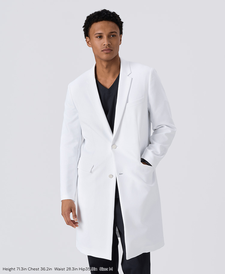 Mens Lab Coat: URBAN Streamlined Elegance Lab Coat (US/EU Size)