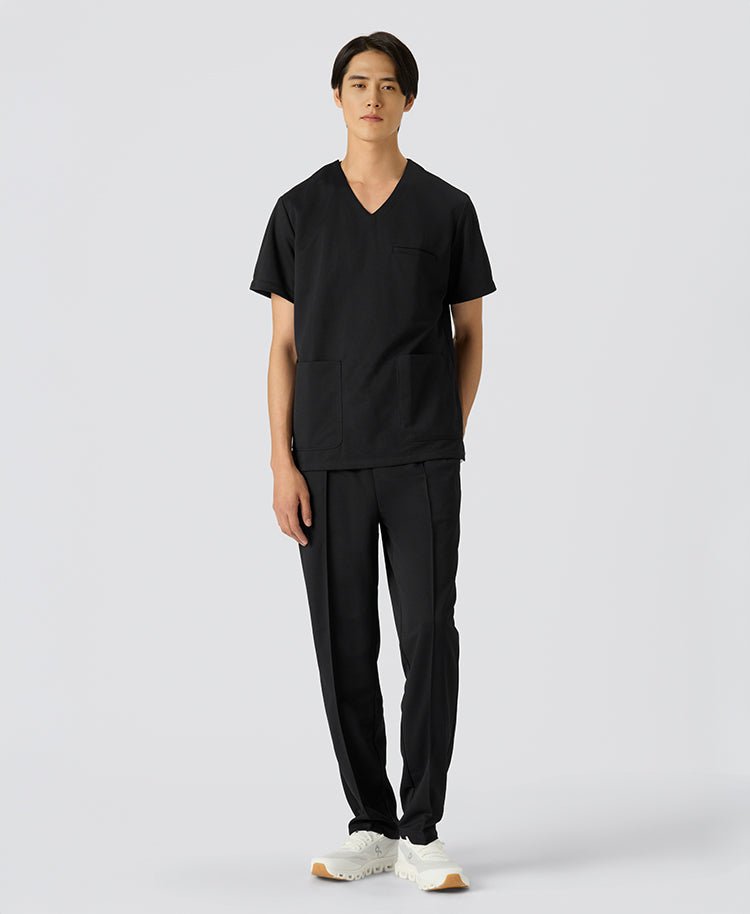 Mens:COOL TECH Breathable Scrub Pants #color_Black_end