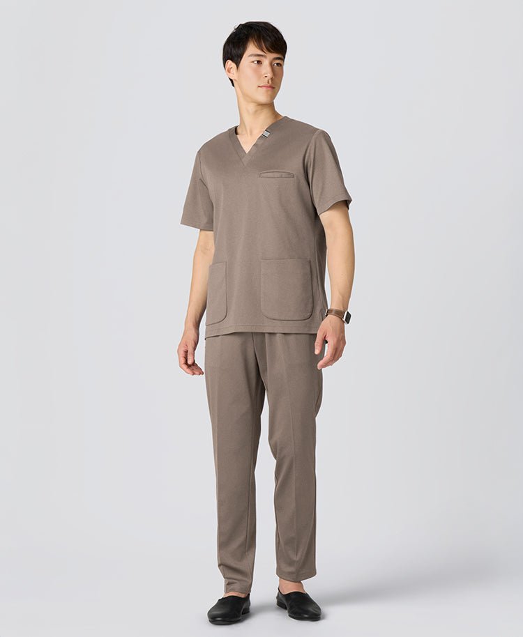 Mens:DECO Elegant Stretch Scrub Pants #color_Greige_end