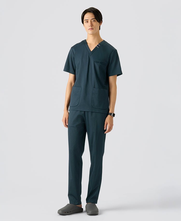 Mens:DECO Elegant Stretch Scrub Pants #color_Blue green_end