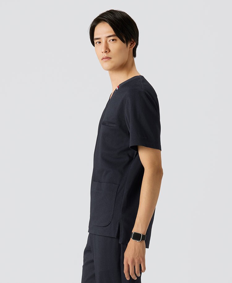 Mens:DECO Elegant Stretch Scrub Scrub Tops