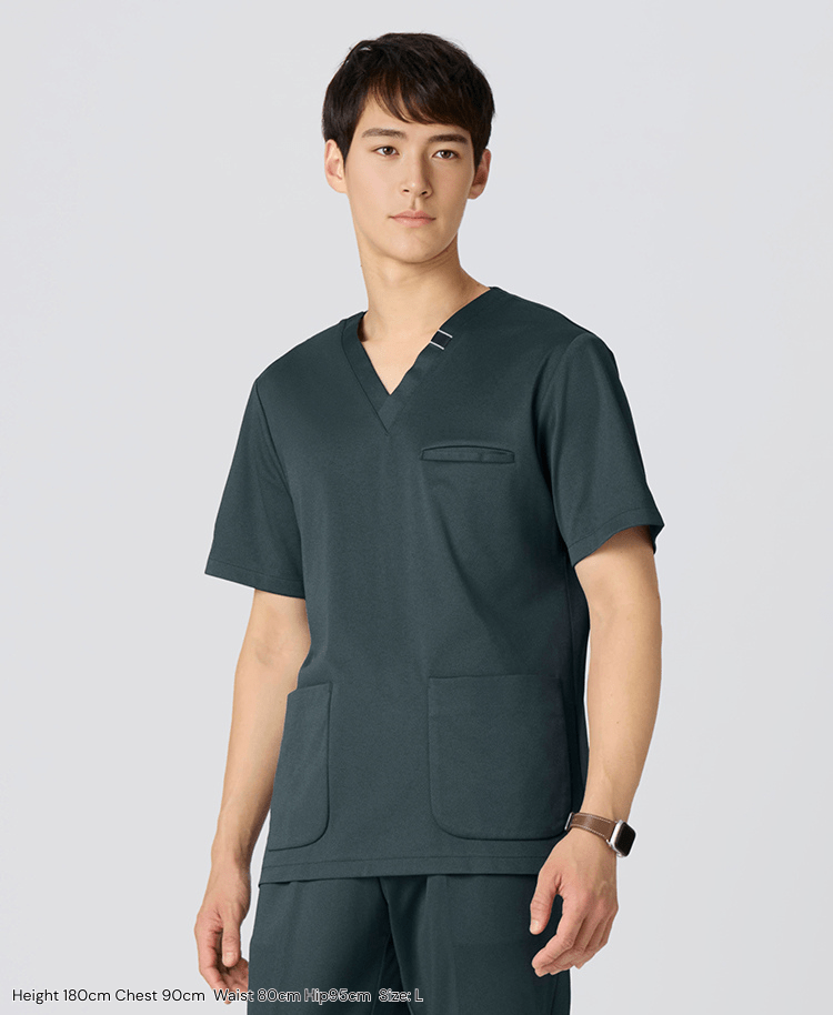 Mens:DECO Elegant Stretch Scrub Scrub Tops