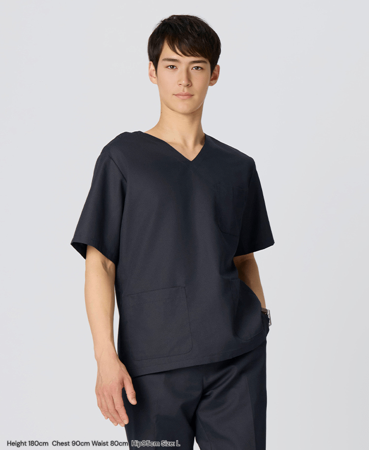 Mens:DEO Anti - Odor Fresh Scrub Tops #color_Deep navy_end