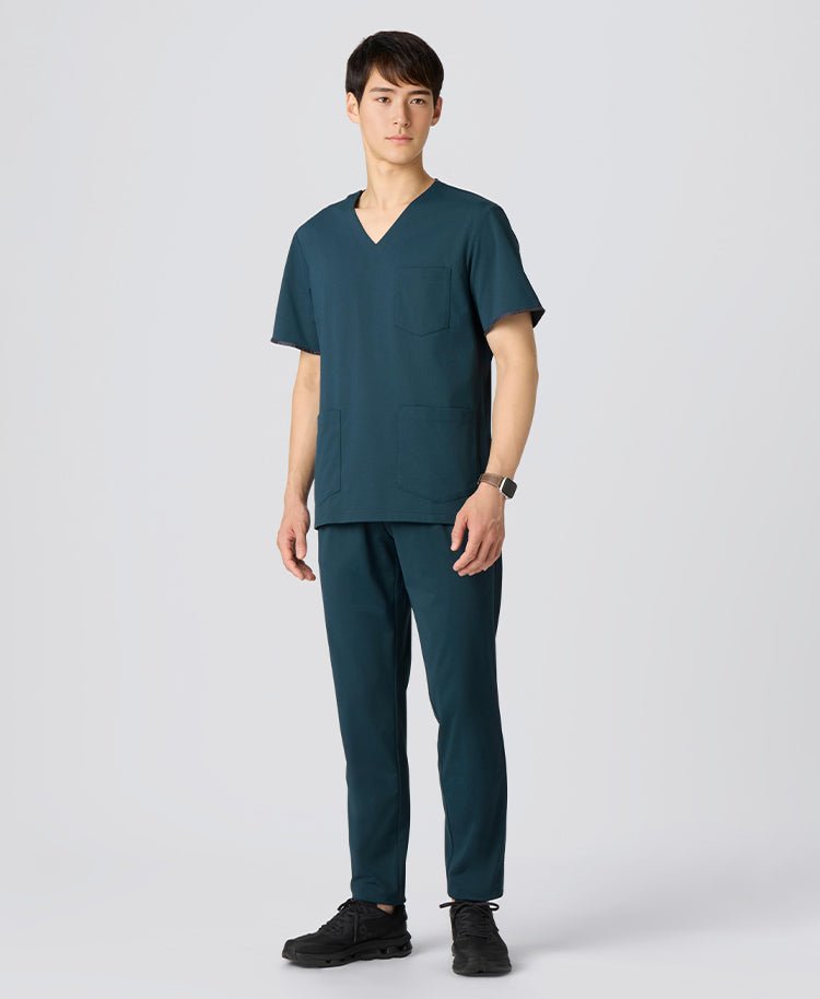 Mens:FREE Light & 360° Stretch Scrub Pants #color_Deep green_end