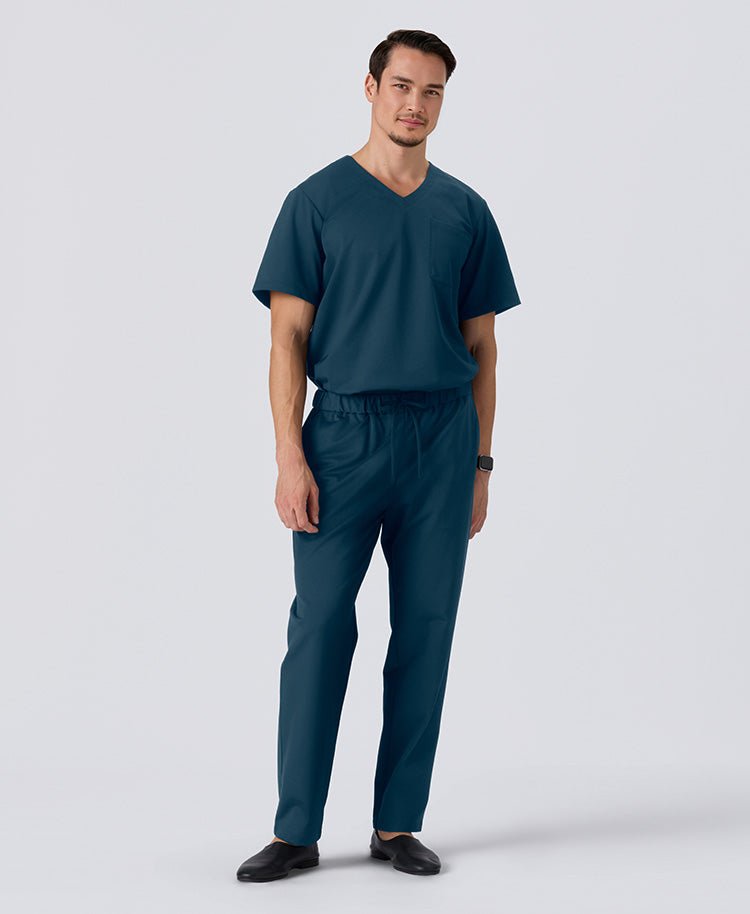 Mens:LUXE Silky Shine Scrub Pants (US/EU Size) #color_Dark green_end