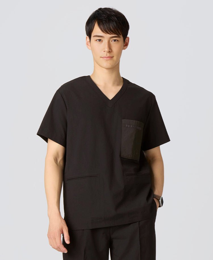 Mens:MOVE Premium Motion Scrub Tops #color_Dark brown_end