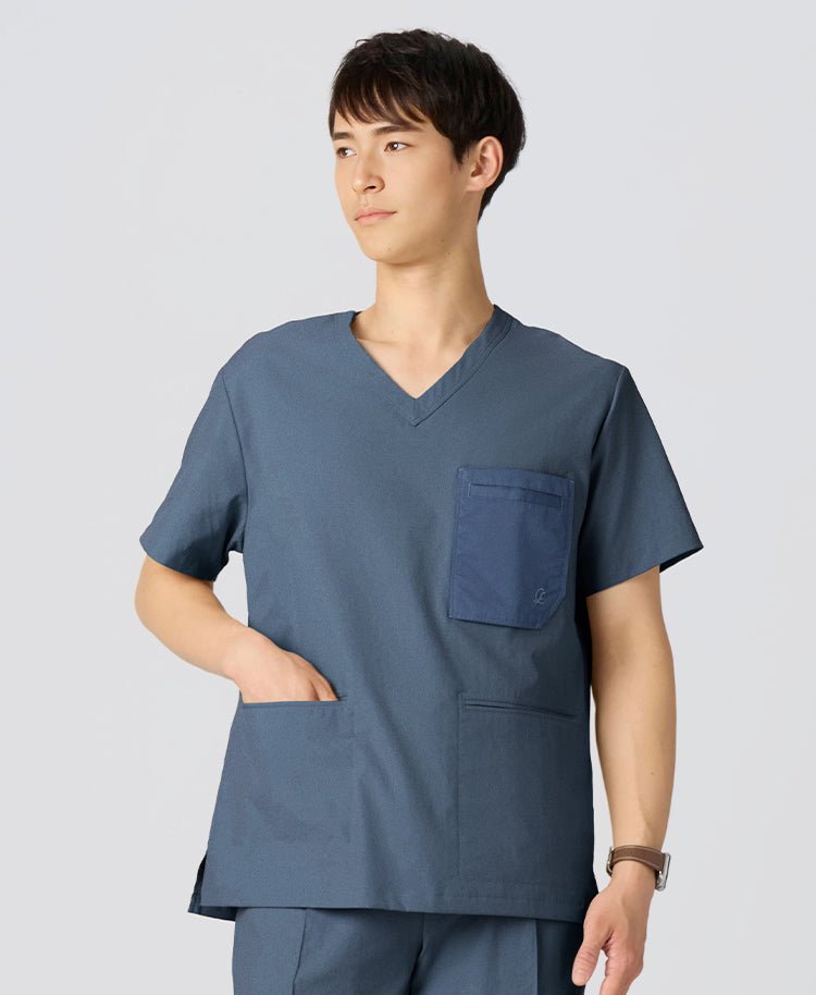 Mens:MOVE Premium Motion Scrub Tops #color_Slate blue_end