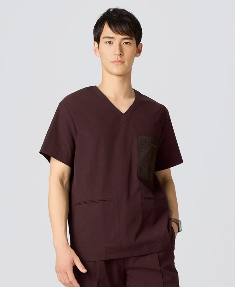 Mens:MOVE Premium Motion Scrub Tops #color_Bordeaux_end