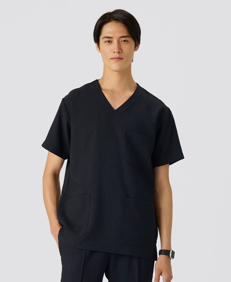Mens:TRO Airy Dry Scrub Tops #color_Deep navy_end