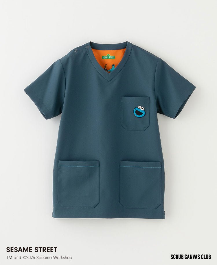 Unisex Scrub Canvas Club:SESAME STREET Scrub Tops