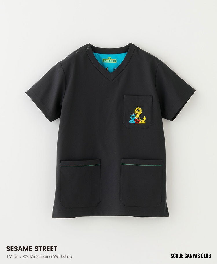 Unisex Scrub Canvas Club:SESAME STREET Scrub Tops