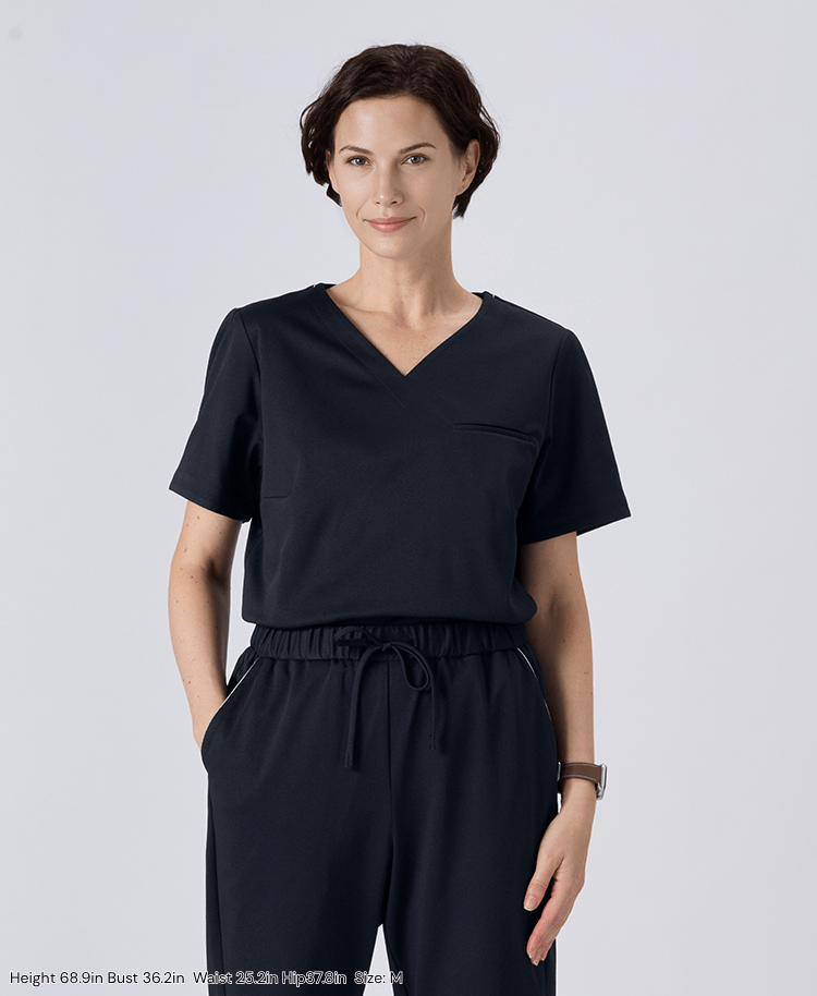 Womens:DECO Elegant Stretch Scrub Tops (US/EU Size)