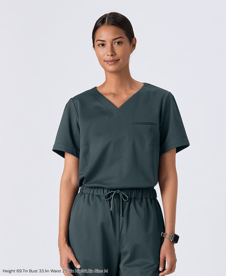 Womens:DECO Elegant Stretch Scrub Tops (US/EU Size)