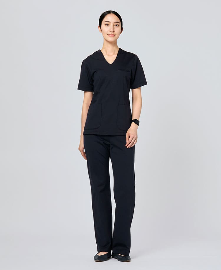 Womens:LUXE Silky Shine Curved Scrub Pants