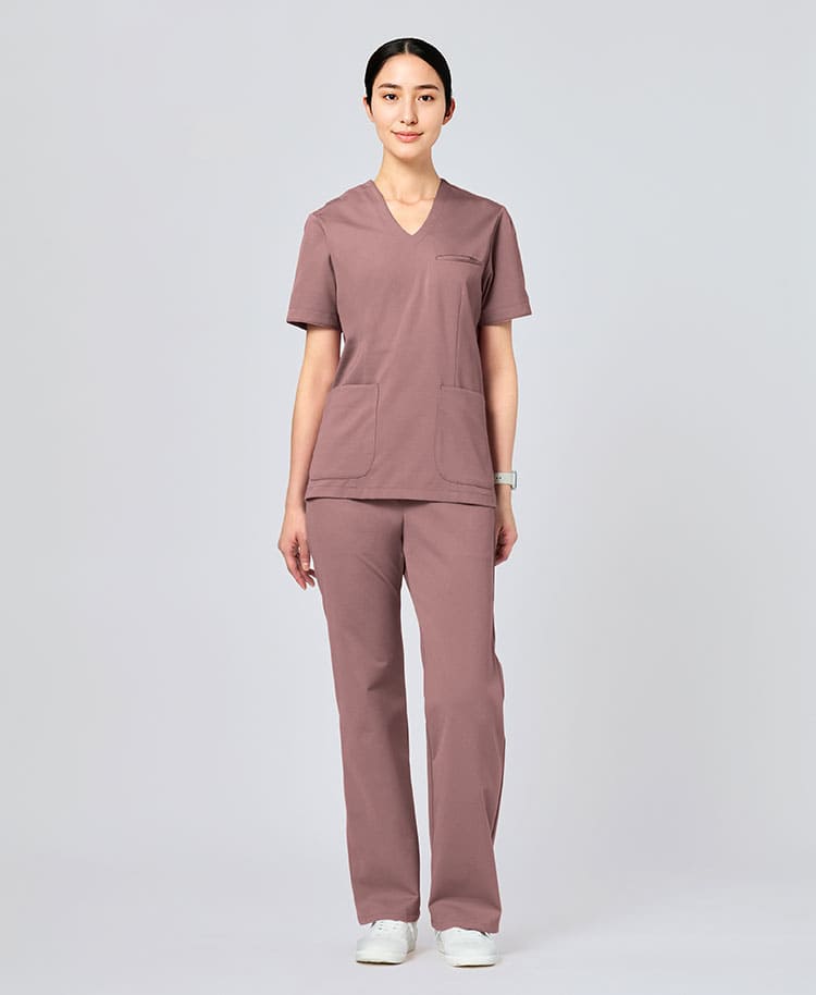 Womens:LUXE Silky Shine Curved Scrub Pants