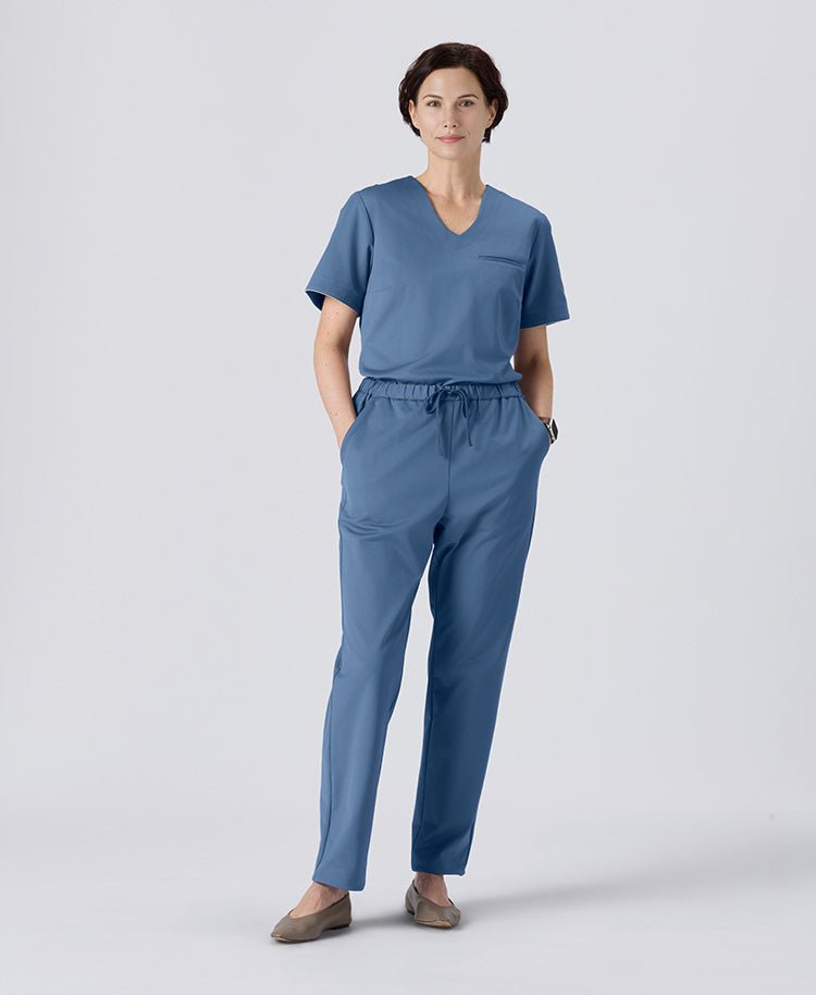 Womens:LUXE Silky Shine Scrub Pants (US/EC Size) #color_Slate blue_end