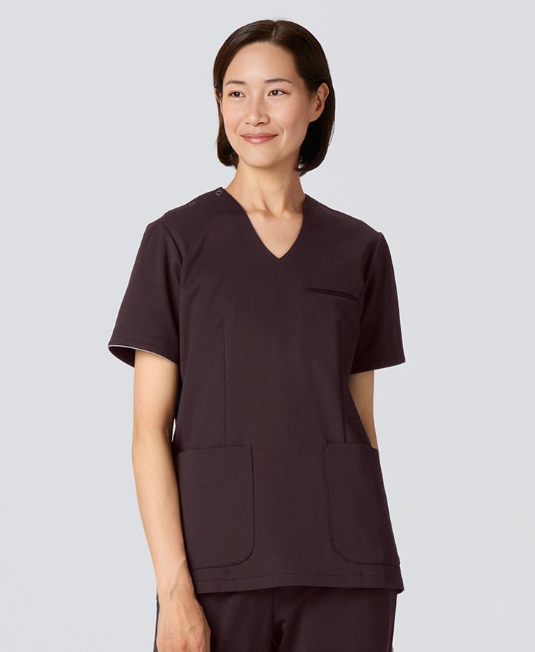 Womens:LUXE Silky Shine Scrub Tops
