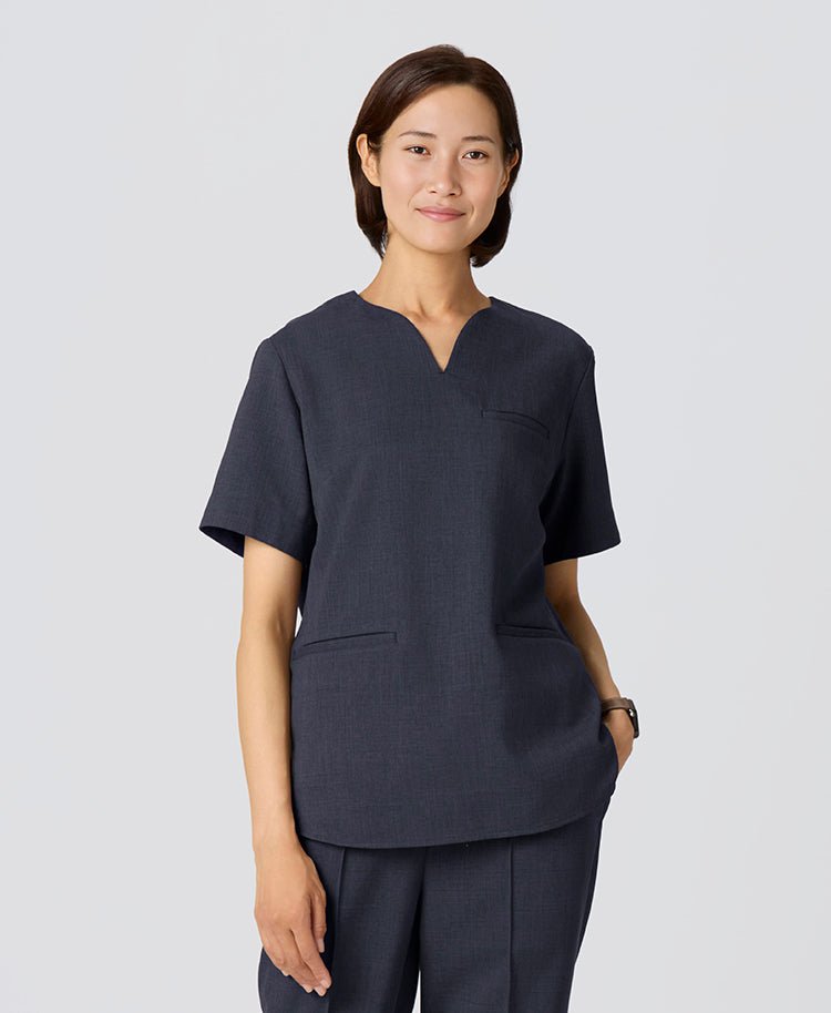 Womens:TRO Airy Dry Curve Neck Scrub Tops