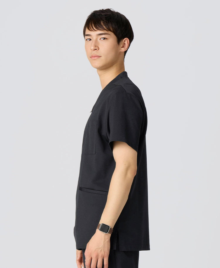 Mens:LUXE Silky Shine Front open Scrub Tops
