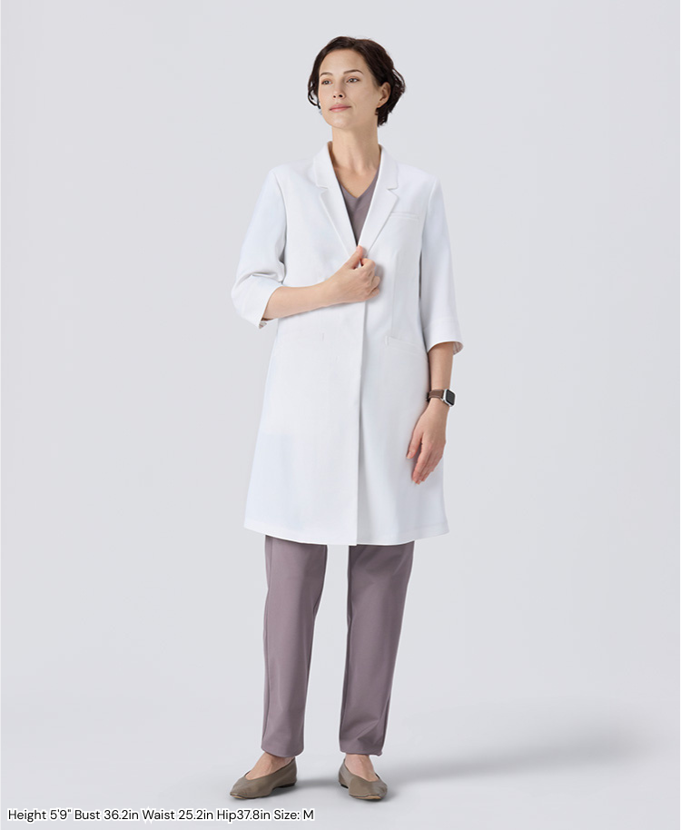 女用實驗室外套：輕量喇叭形外套（美/歐尺碼）