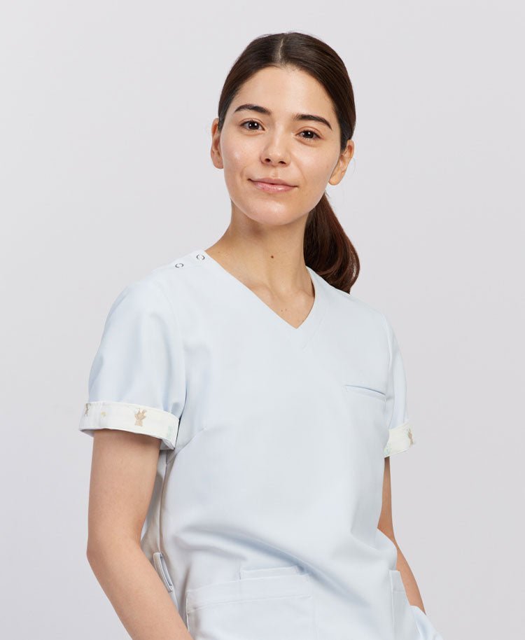 GELATO PIQUE&Classico:Patterned sleeve scrub tops - scrub tops- Classico Global - Official Online Store