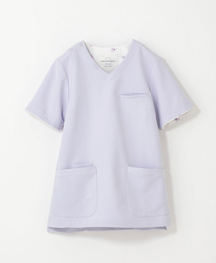 GELATO PIQUE&Classico:Patterned sleeve scrub tops - scrub tops- Classico Global - Official Online Store