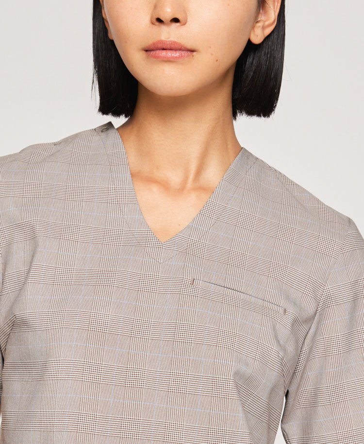 Womens:Glen check scrub tops - scrub tops - Classico Global - Official Online Store