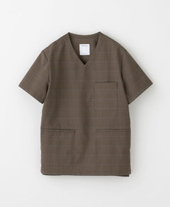 Mens:Glen check scrub tops - scrub tops - Classico Global - Official Online Store #color_Brown_end