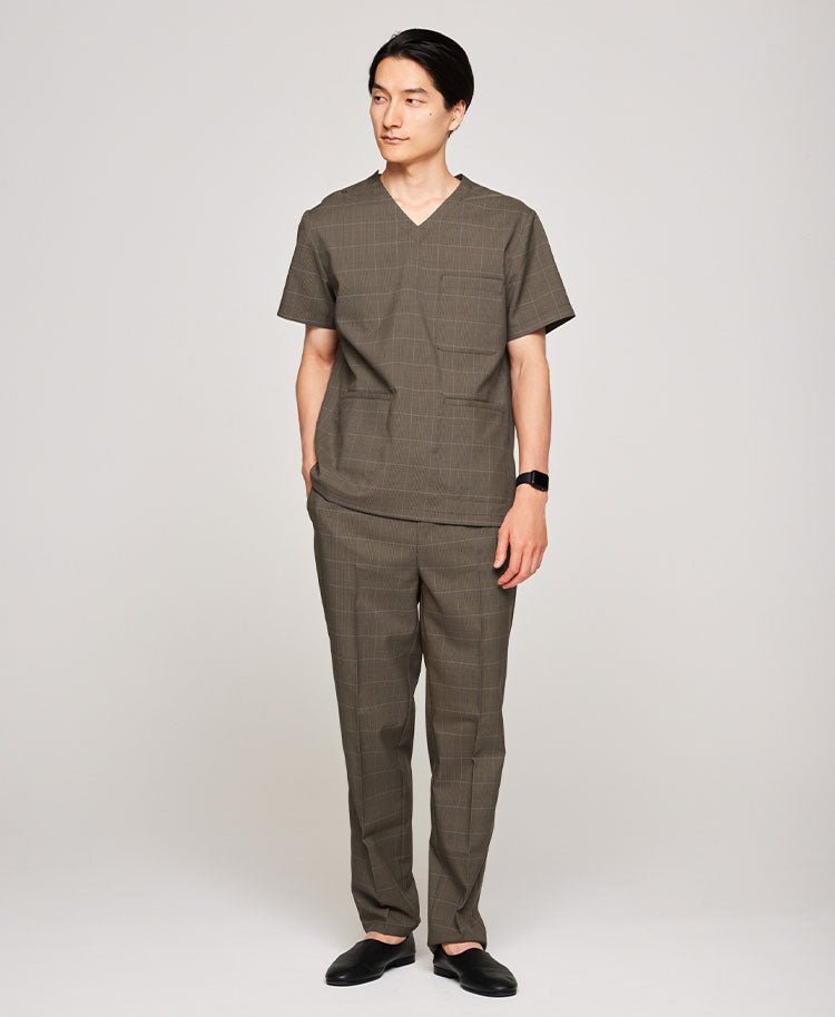 Mens:Glen check scrub tops - scrub tops - Classico Global - Official Online Store