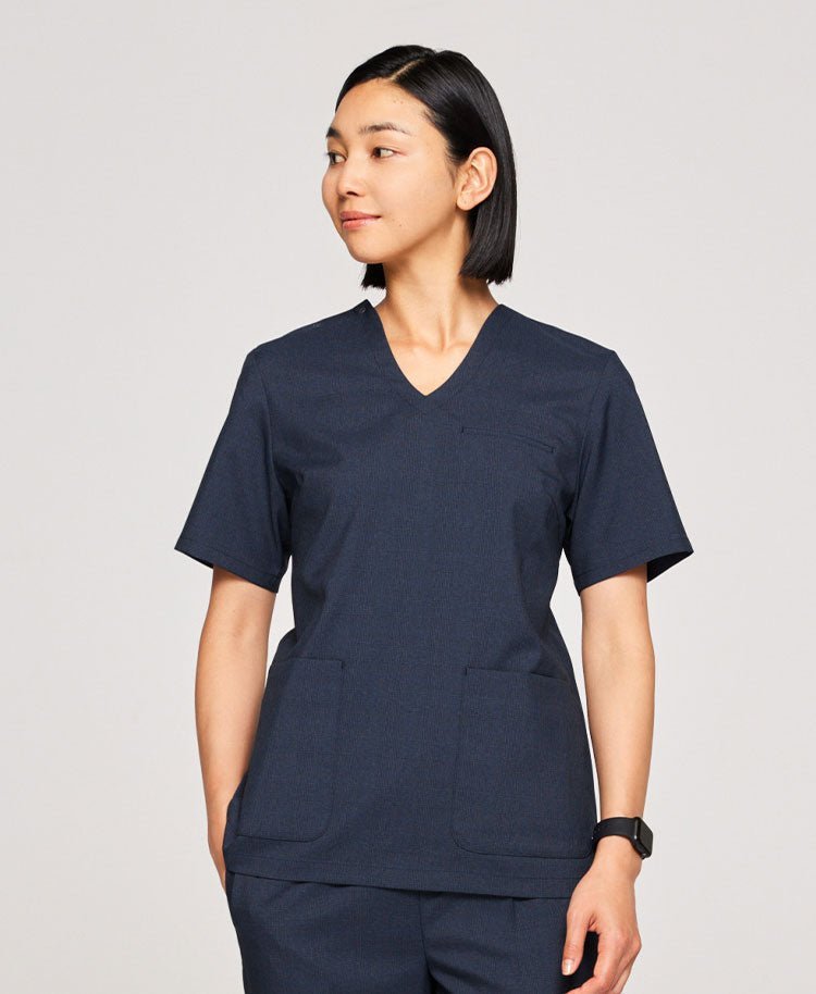 Womens:Glen check scrub tops - scrub tops - Classico Global - Official Online Store