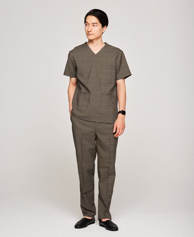 Mens:Glen check scrub pants - scrub pants - Classico Global - Official Online Store