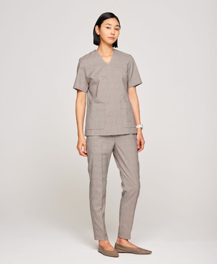 Womens:Glen check scrub tops - scrub tops - Classico Global - Official Online Store