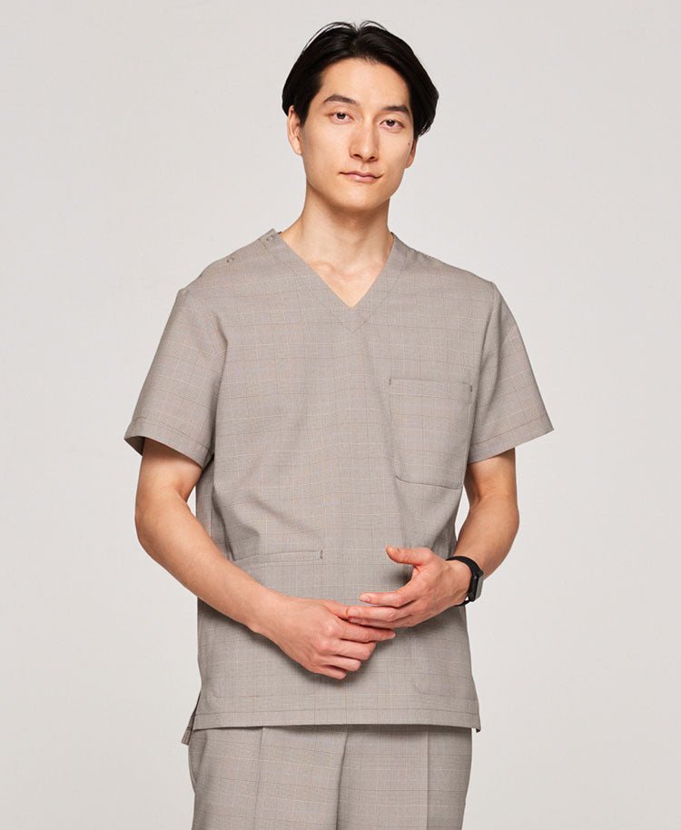 Mens:Glen check scrub tops - scrub tops - Classico Global - Official Online Store