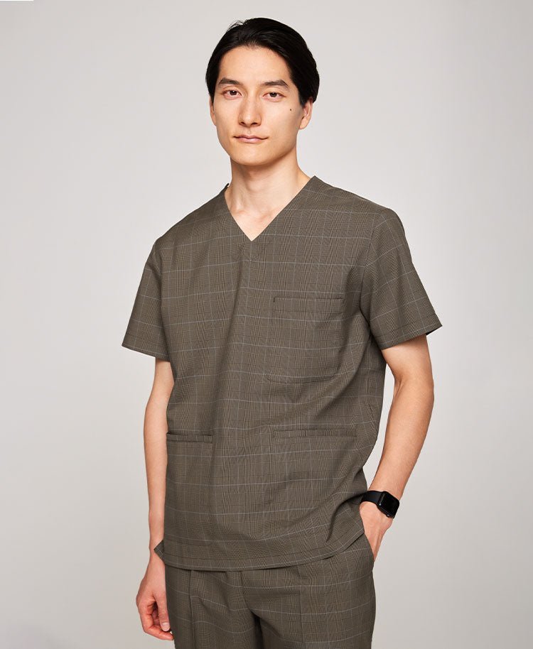 Mens:Glen check scrub tops - scrub tops - Classico Global - Official Online Store