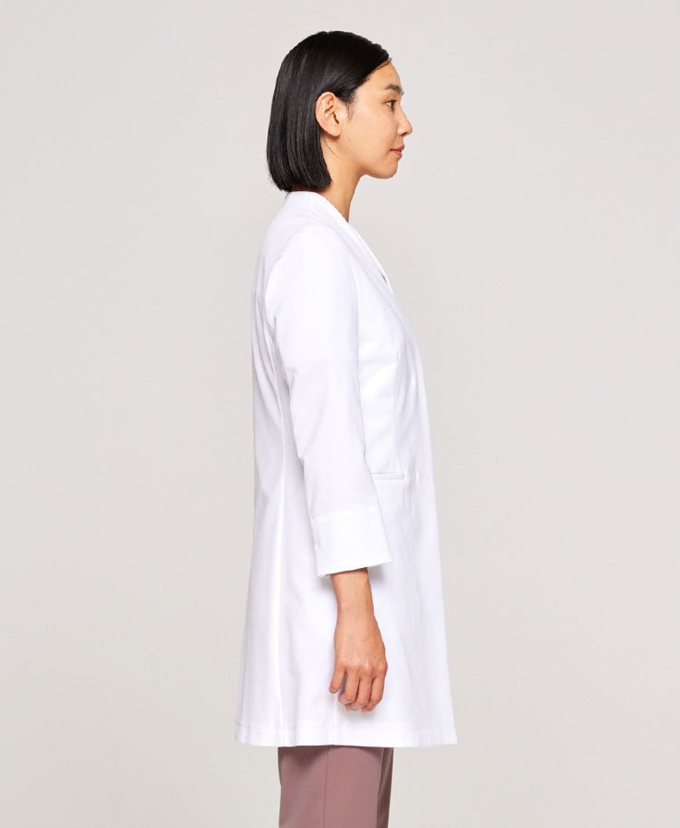 Womens lab coat:Jersey collarless coat LUXE - coat- Classico Global - Official Online Store