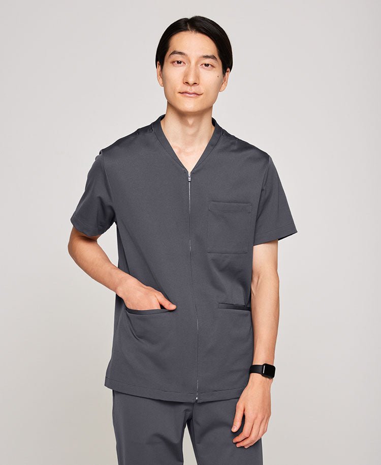 Mens:Front open scrub tops LUXE - scrub tops - Classico Global - Official Online Store