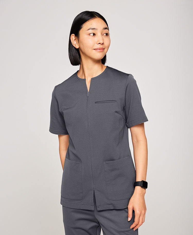 Womens:Front open scrub tops LUXE - scrub tops - Classico Global - Official Online Store