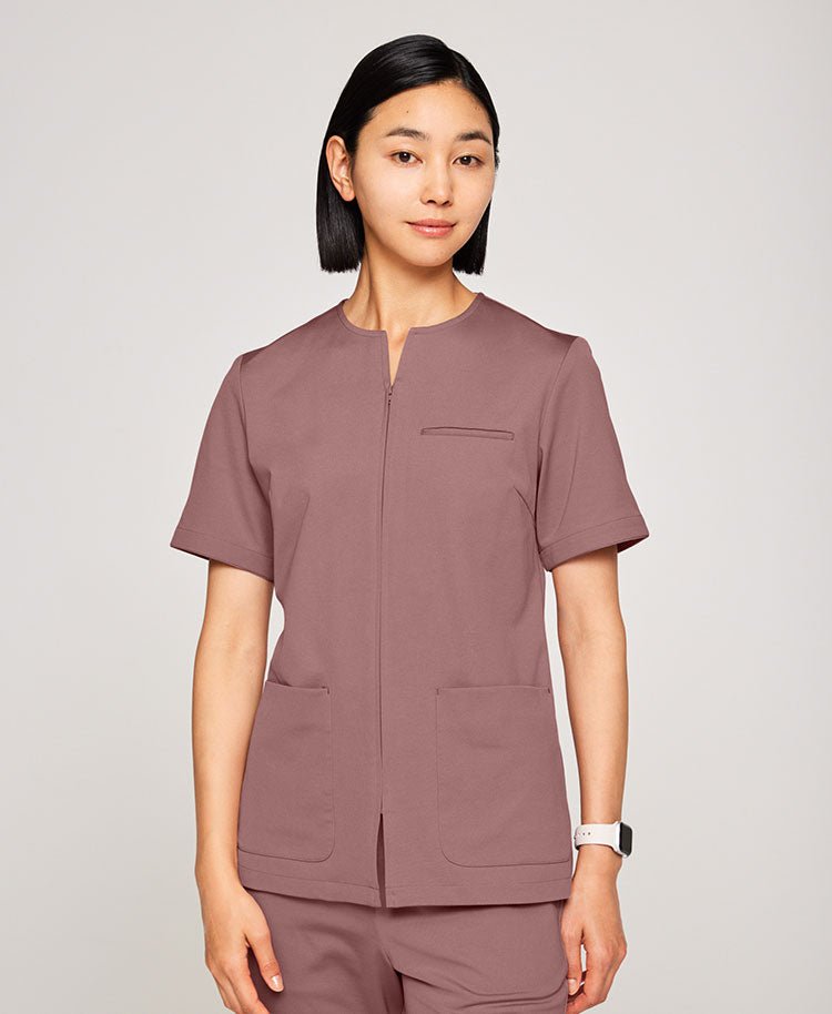 Womens:Front open scrub tops LUXE - scrub tops - Classico Global - Official Online Store