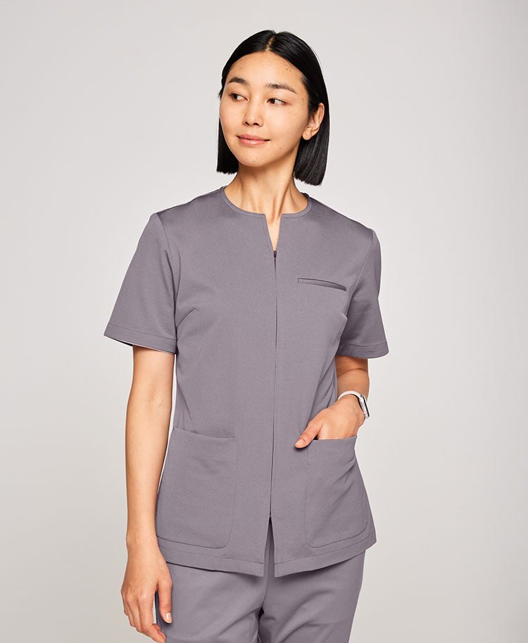 Womens:Front open scrub tops LUXE - scrub tops - Classico Global - Official Online Store