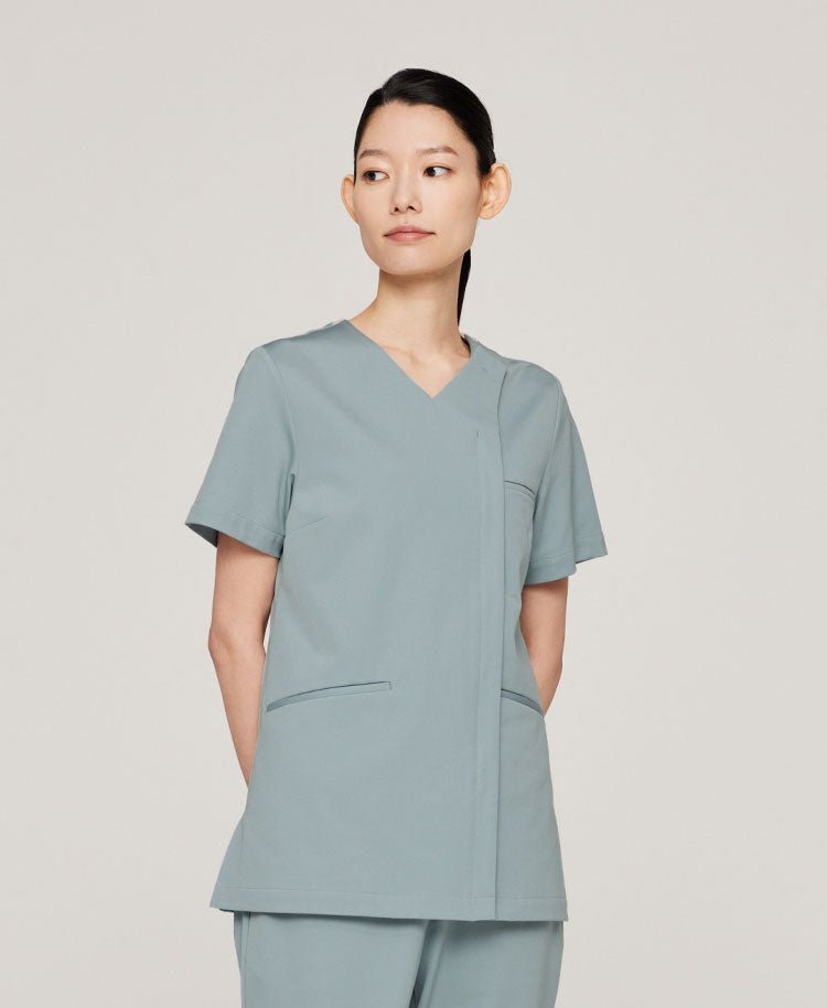 Womens:Front open scrub tops LUXE - scrub tops - Classico Global - Official Online Store