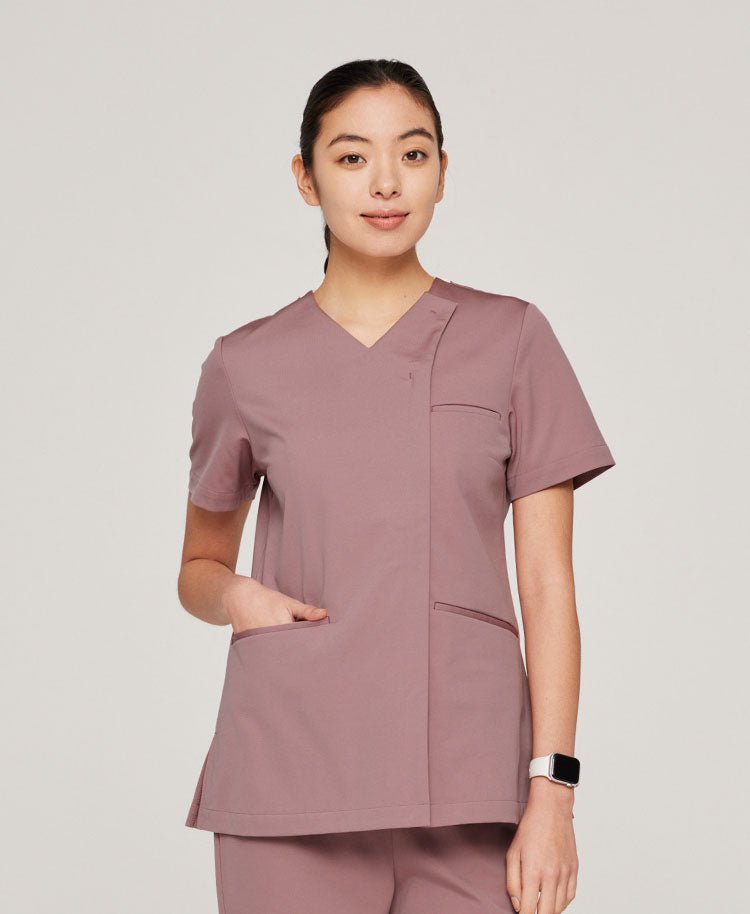 Womens:Front open scrub tops LUXE - scrub tops - Classico Global - Official Online Store