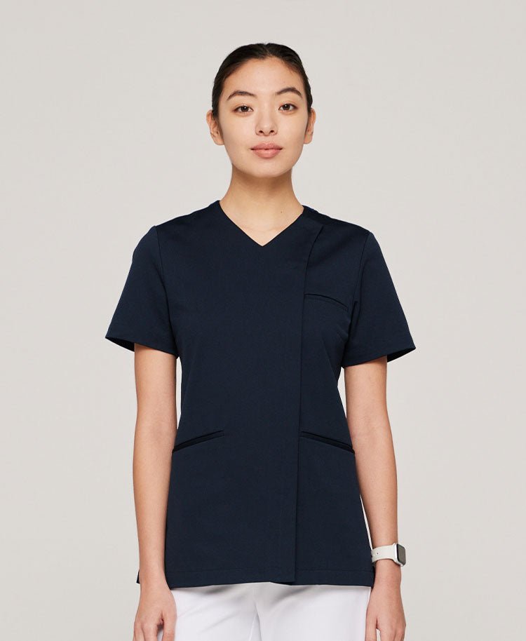 Womens:Front open scrub tops LUXE - scrub tops - Classico Global - Official Online Store