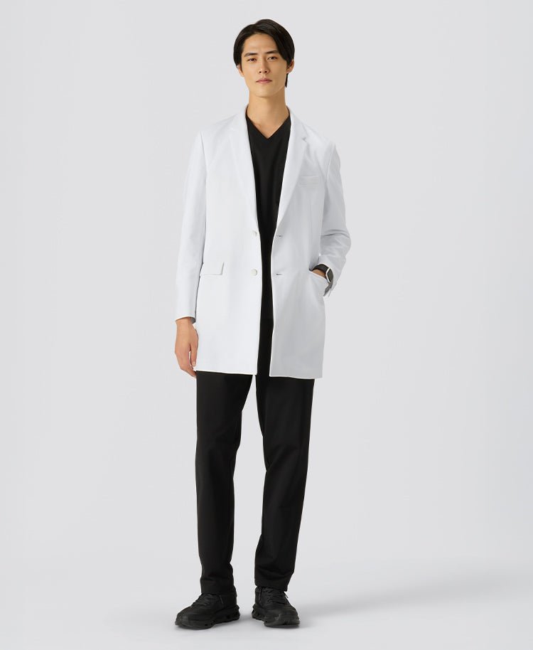 Mens lab Coat:URBAN Streamlined Elegance Short Coat