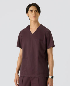 Mens:COOL TECH Breathable Scrub Tops #color_Bordeaux_end