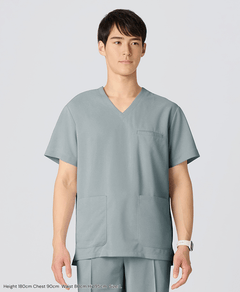 Mens:COOL TECH Breathable Scrub Tops #color_Sax_end