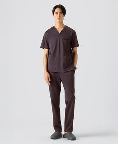 Mens:DECO Elegant Stretch Scrub Pants #color_Bordeaux_end