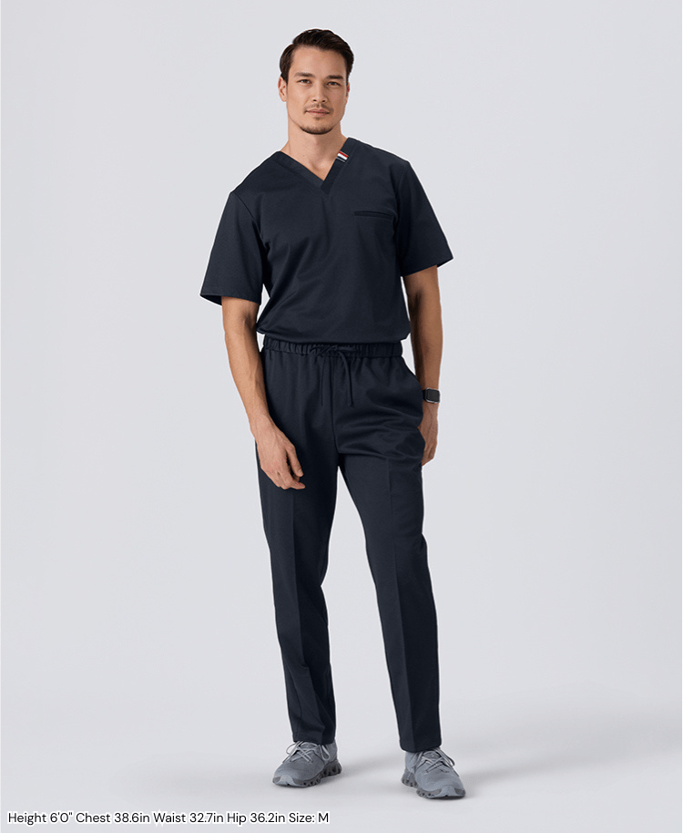 Mens:DECO Elegant Stretch Scrub Pants (US/EU Size) #color_Deep navy_end